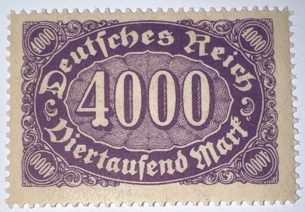 Travelstamps: 1922 Germany Stamps Deutsches Reich 4000 Mark Mi. Nr. 255 MOGNH