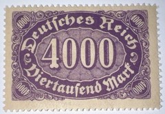 Travelstamps: 1922 Germany Stamps Deutsches Reich 4000 Mark Mi. Nr. 255 MOGNH
