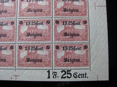 BELGIU GERMANY WWI OCCUPATION Mi. #23IBb mint MNH stamp sheet! CV $540.00