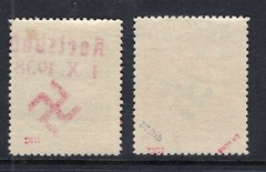 GERMANY OCCUPATION SUDETENLAND KARLSBAD MICHEL 51-52 BRUNEL CERT PERFECT MH