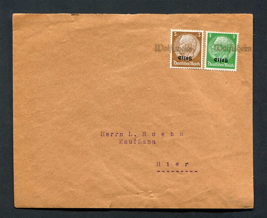 German Reich – Alsace WW II : Great cover from the 1940’s – used