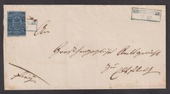 Oldenburg 1Gr franked folded cover GROSSENMEER in Box in bleu