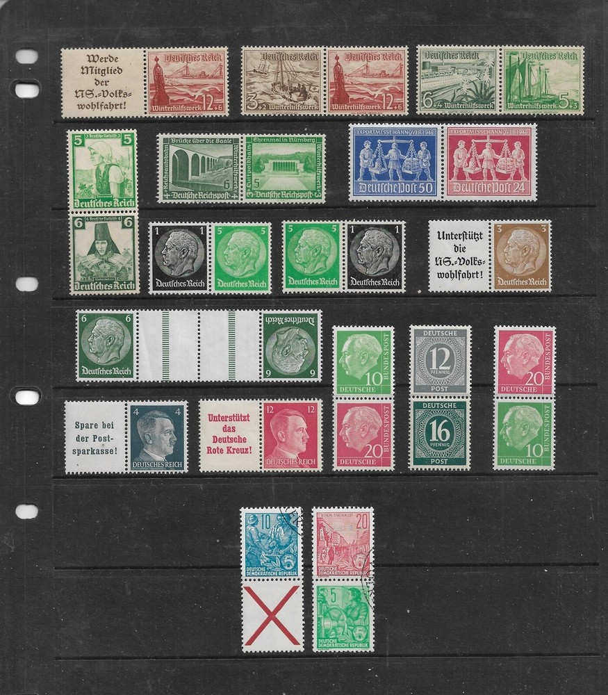 Germany Stamps: Booklet Pane Items; Se-Tenants/Stamp+Label; 17 Diff. Pairs, MH
