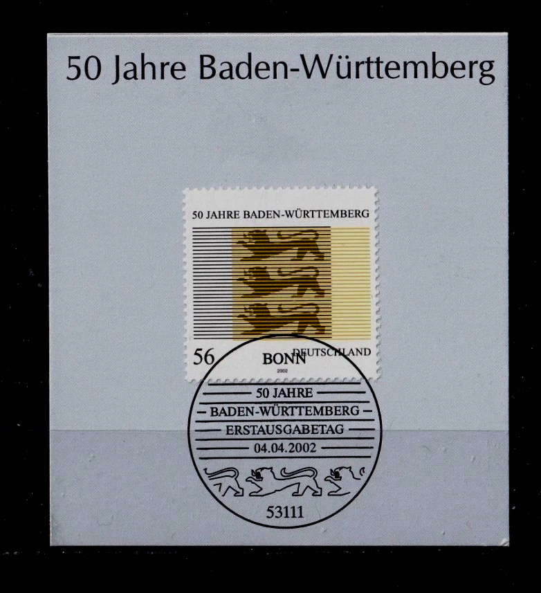 Germany Anniversaries History Politics Arms Animals Baden Württemberg Mi 2248 O