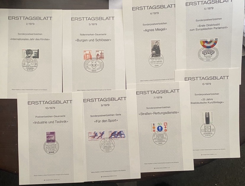 Lot of 74 Vintage German First Day Cover Issue Stamps, 1977/78/79 VGC