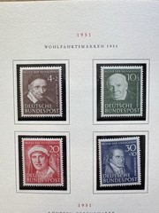 Germany 1951 Stamps +Semi-Postal Celebrities #B320-23 +MNH OG +Authentic +UPU