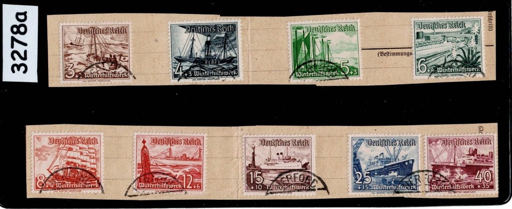 Used Stamp set B107-115 1937 Germany Third Reich Winter relief fund #3278a