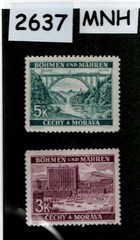 MNH Stamps Prague Industry & Architecture WWII Germany Occupation of BaM #2637