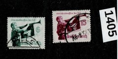 Stamp set Sc 463 & 464 Hitler youth 1935 / Third Reich era Germany #1405