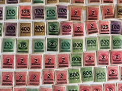 Lot of 242 German Empire Inflation Overprint Stamps Red Purple Green Mixed