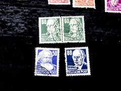 EAST GERMANY-SAXONY 1945-49 IPN30-34 + 36-43 USED
