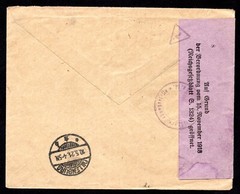 GERMANY SAAR 1921 REGISTERED „SAARBRÜCKEN 3“ WITH CENSORED LABEL TIED SC. #93