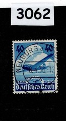 Used stamp Sc 469 Third Reich Germany Lufthansa Air service Airplane #3062