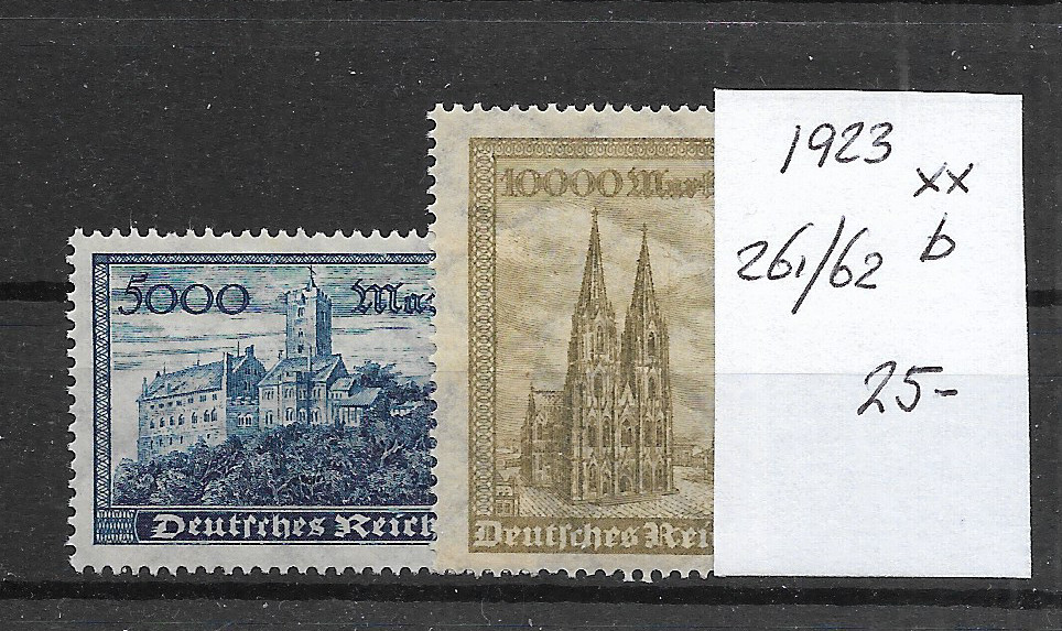 GERMANY @ 3th Reich 1923 MNH Mi.261/62 B NICE PRICED @ Ger.167