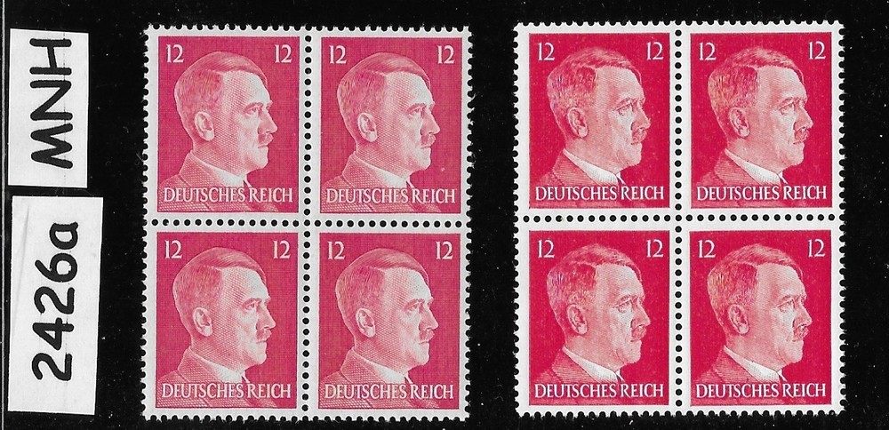 MNH stamp blocks Adolf Hitler Germany varieties / PF12 Sc511b & Sc513 #2426a