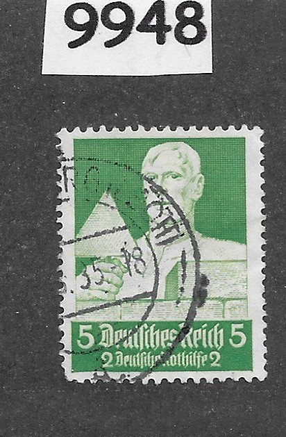 Stamp 1934 Professions workers Brick Mason B61 Third Reich Germany #9948