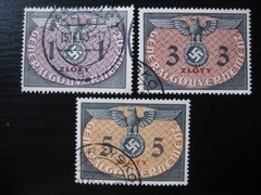 POLAND THIRD REICH WWII OCCUPATION Mi. #1-15 scarce used stamp set! CV $72.00