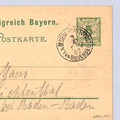 BAVARIA Card GERMANY *SHIP CANCEL* 1902 SCHIFFSPOST CDS Bodensee LAKE POST XK203
