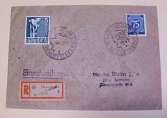 GERMAN PEACE DOVE 5M #962 cat.300E($330.00) 1947 REGISTERED HANNOVER