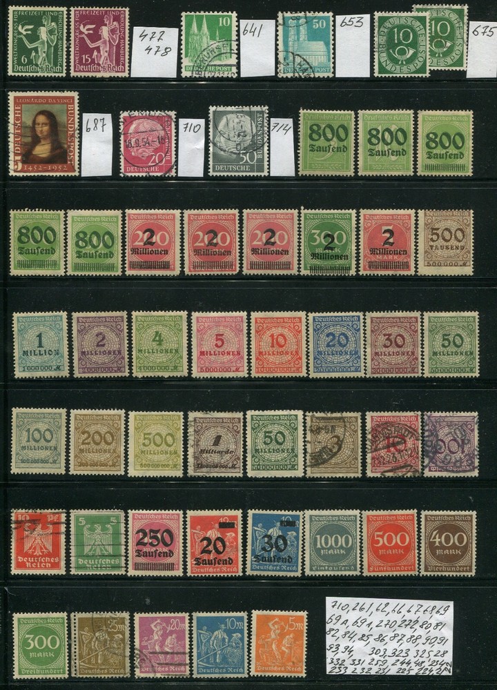 /Germany Stamps Reich & Weimar rep.lot of 49 stamps