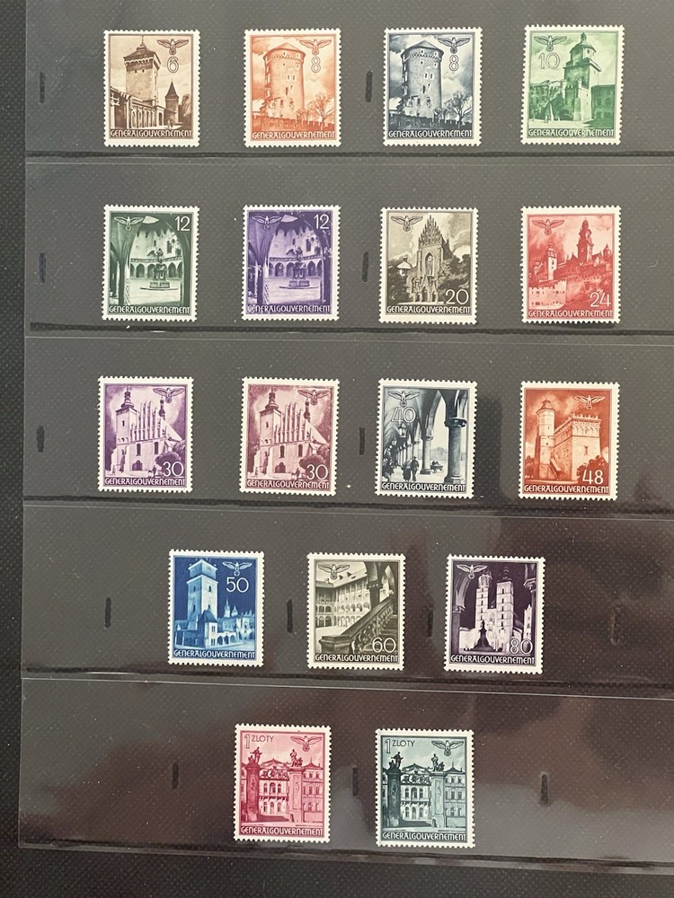17 X Stamp Poland 1940 German Occupation Generalgouvernement Briefmarken Polen