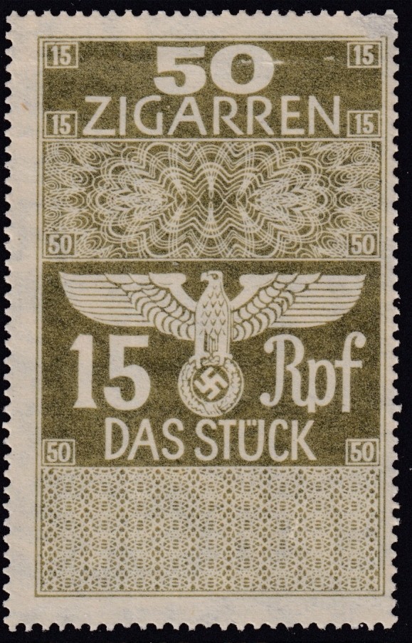 Stamp Germany Revenue WWII Fascism Era War Cigar Ration 15 50 Cigars MNG