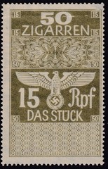 Stamp Germany Revenue WWII Fascism Era War Cigar Ration 15 50 Cigars MNG