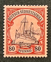 Travelstamps: GERMANY SOUTH WEST AFRICA STAMPS Kaiser’s Yacht 80pf MOGH UnWmk