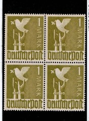 MNH Stamp block Sc 574 1947-1948 Post WWII Germany Peace/Dove From mint sheet