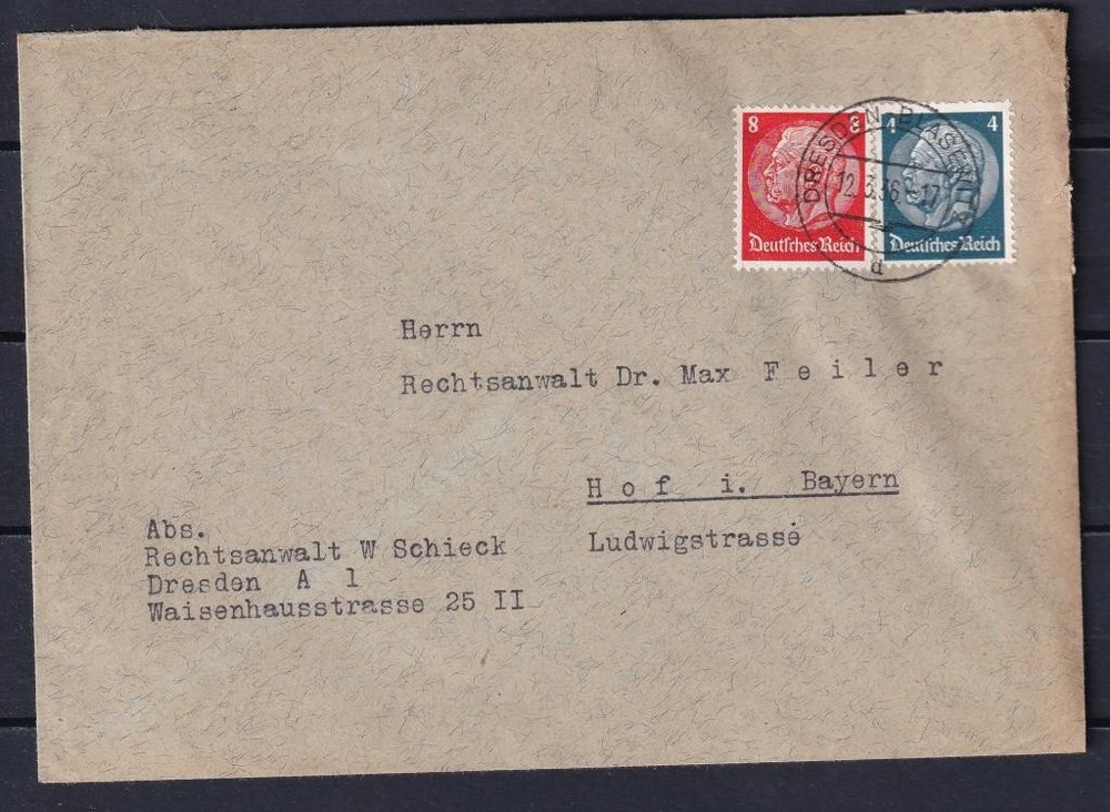 Germany 1936 Dresden-Hof, Cover