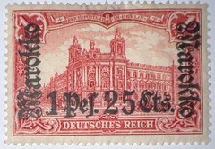 Travelstamps: Germany Offices in Morocco Stamps 1 Pes. 25c OP Mint Og Hinged