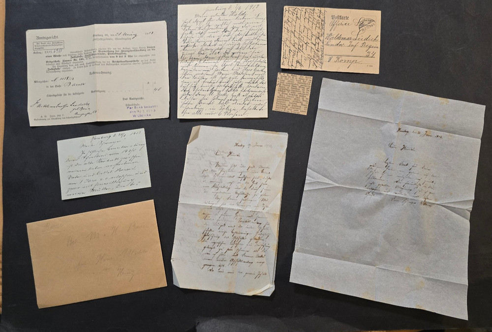 German Officers Military Document Letters Postcard & Feldpost Lot 1910s-1930s