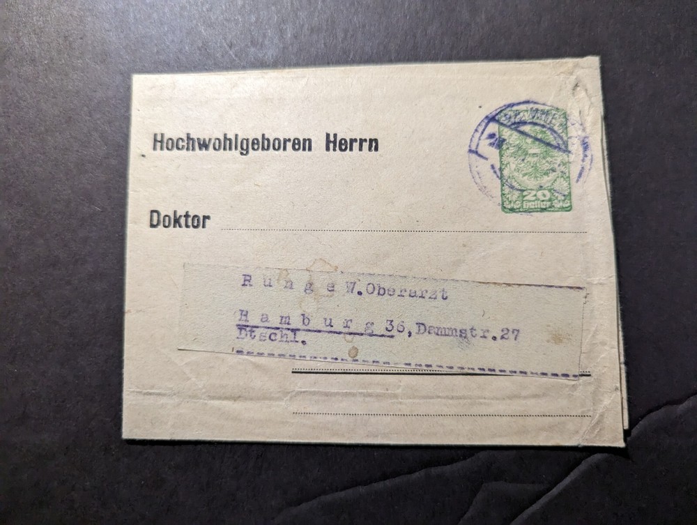 Germany Newspaper Wrapper Cover to Hamburg