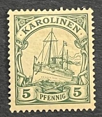 Travelstamps:Germany KAROLINEN Stamps Kaiser’s Yacht MOGH 5pf UnWmk