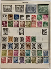 GERMANY FDR STAMP LOT ON THEODOR HEUSS HEADS, POSTHORNS AND MORE ON ALBUM PAGE