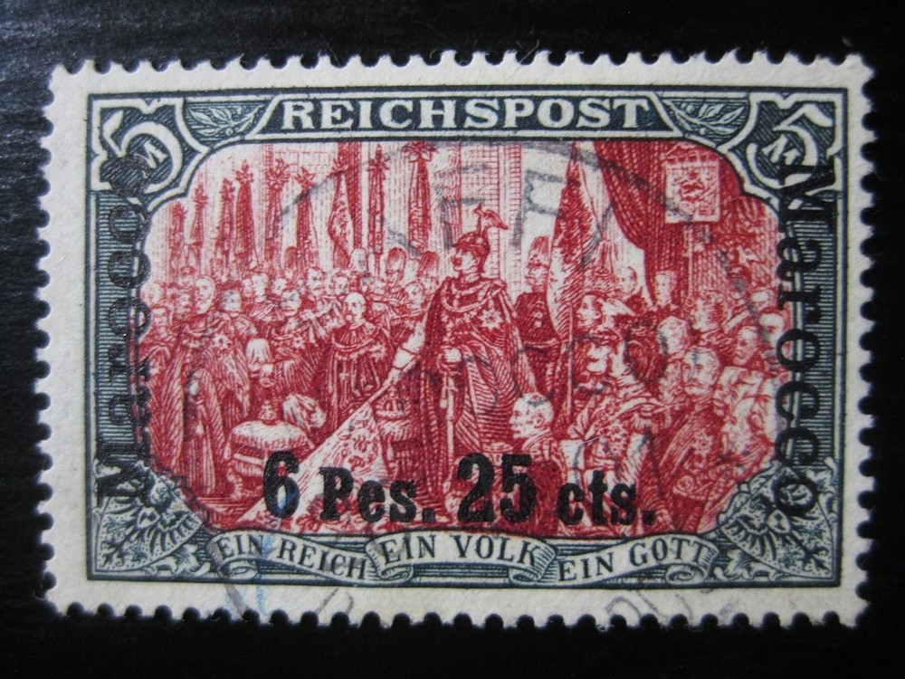MOROCCO GERMAN OFFICES COLONY Mi. #19I III scarce used stamp! CV $265.00