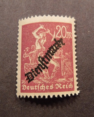 Germany, Scott O22, 1923, 20 Diensmarte Over Print, Official Stamp, MNHOG ,