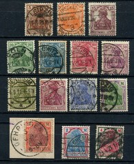 German Reich : Germania set from 1920 – Scott 140 – 153 – used