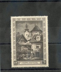 CROATIA (KROATIEN) Sc B40(MI 116)**VF NH 1943 18K+9K BROWN BLACK $35