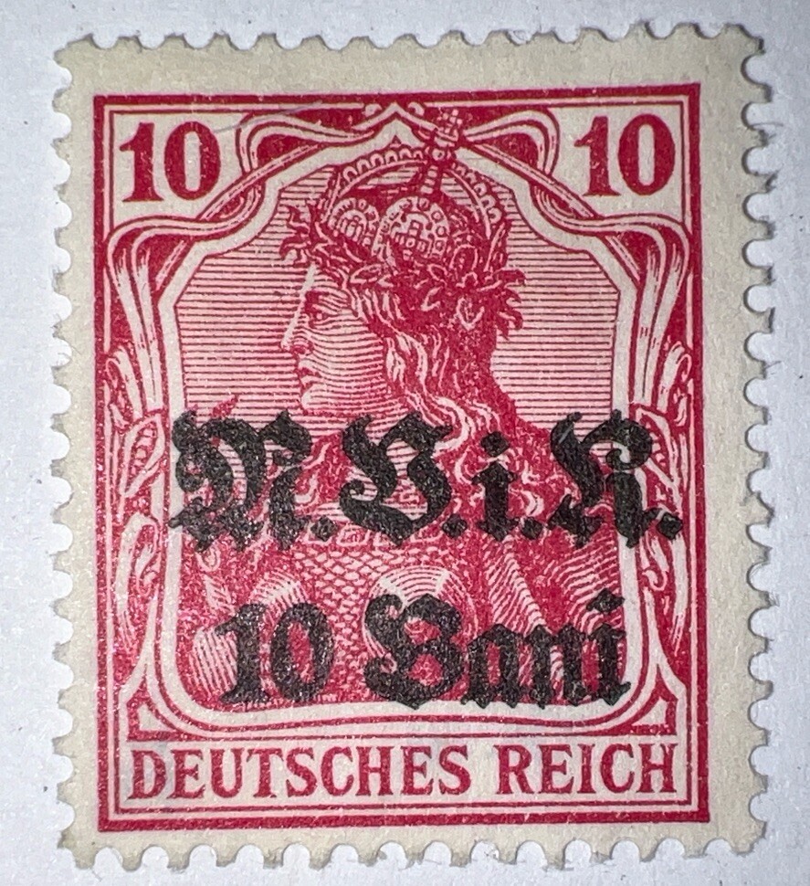 Travelstamps: 1917 Germany Stamps Romania 10 Bani on 10pf, Mint No Gum H, MNG