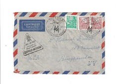 1958 EAST GERMAN AIR MAIL COVER LEIPZIGER -MOCKAU TRADE FAIR STAMPED