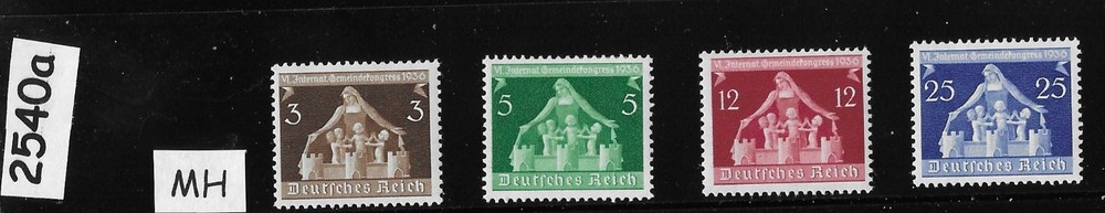 MH Stamp set Sc 473-476 Mother and Children 1936 Third Reich Germany #2540a