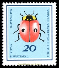 EBS East Germany DDR 1968 – Beautiful Beetles – Michel 1411-1416 – MNH**
