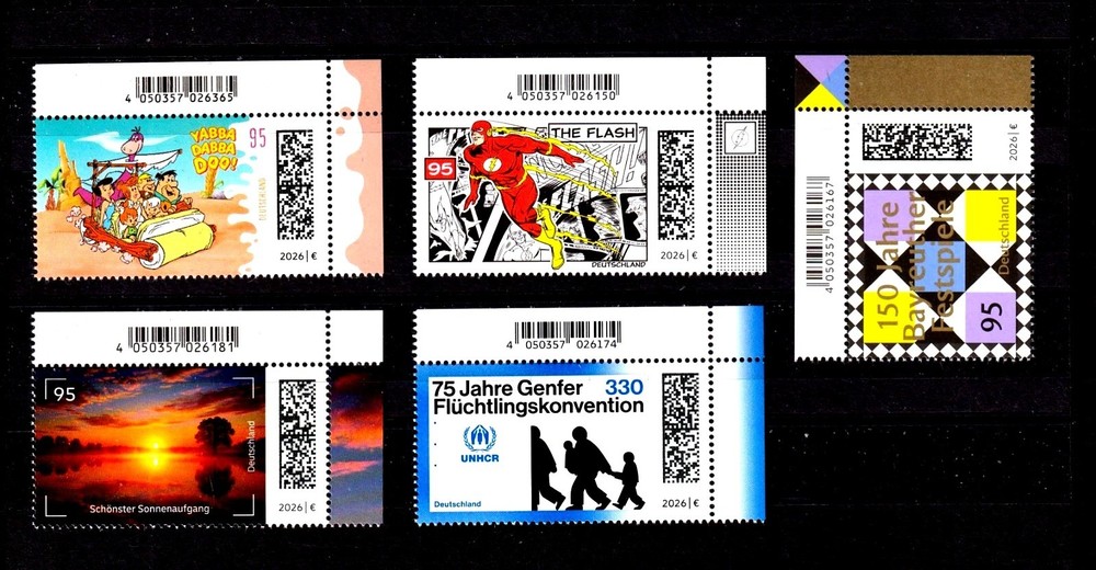 Germany New Issues July 2026 Corner Stamp Single MNH Michel 3976-3980