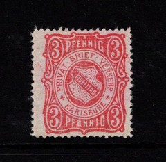 Germany Karlsruhe 1886 Anselm & Co Printing 3p Light Red No Gum – S48676