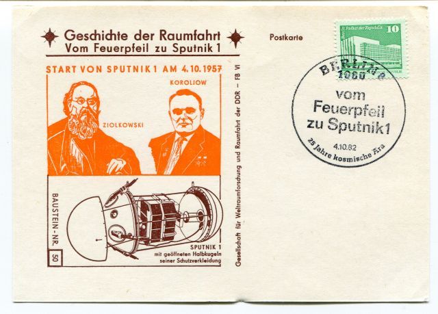 1982 Geschichte Raumfahrt Vom Feuerpfeil Sputnik 1 DDR Berlin 8 1080 Jahre SPACE