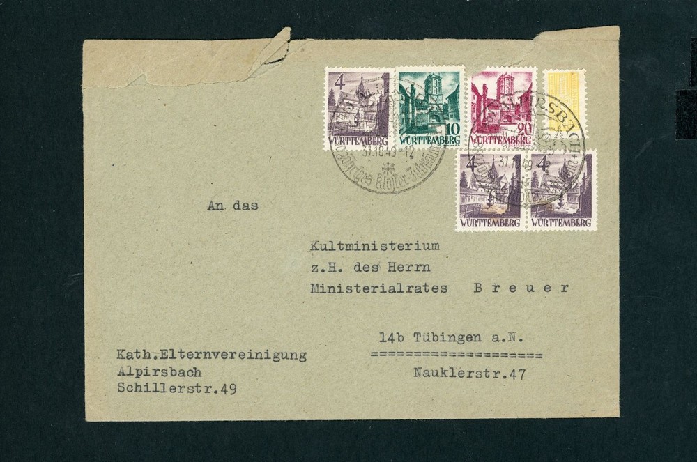 All. Occupation of Württemberg, mixed franking, Alpirsbach near Tübingen