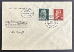 Germany DDR 1956 FDC Sc# 278-279 Cachet Mozart Berlin Cancel