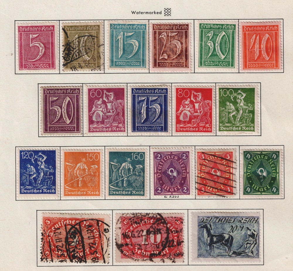 Germany Weimar Republic Workers Hyperinflation stamps 1921 MH/U GR