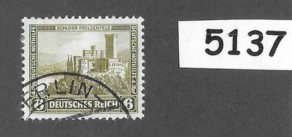 #5137 Used Stamp B45 1932 PF06 + 04 Stolzenfels castle / Weimar Germany